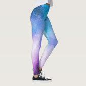 Farbenfrohe Blues und Purples in knarrer Wasserfar Leggings (Rechts)