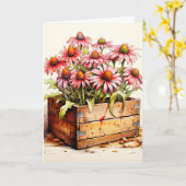 Farbenfrohe blühende Aster-Blume Karte (Gelbe Blume)