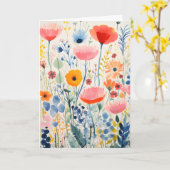 Farbenfrohe, blühende Blume auf der Wiese Karte (Gelbe Blume)