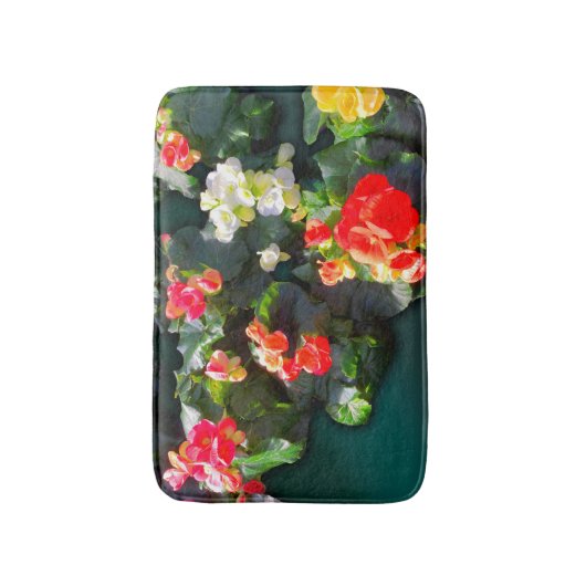 Farbenfrohe blühende Blume Badematte (Vorderseite Vertikal)