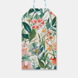 Farbenfrohe blühende Blumenhochzeit Geschenkanhänger