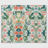 Farbenfrohe blühende Blumenhochzeit Geschenkpapier (Flach)