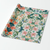 Farbenfrohe blühende Blumenhochzeit Geschenkpapier (Ungerollt)