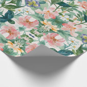 Farbenfrohe blühende Blumenhochzeit Geschenkpapier (Ecke)