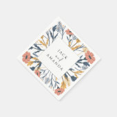 Farbenfrohe blühende Blumenzellenhochzeit Napkins Serviette (Ecke)