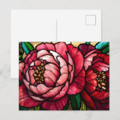 Farbenfrohe blühende Pfingstrosenblumen Postkarte (Vorne/Hinten)