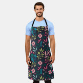 Farbenfrohe, blühende Schrift mit Blume und Blätte Schürze (Getragen)