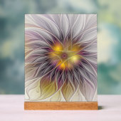 Farbenfrohe Blume, Abstrakt modernes Fraktal Acrylschild (Neutral)