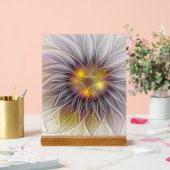 Farbenfrohe Blume, Abstrakt modernes Fraktal Acrylschild (Hochzeit)