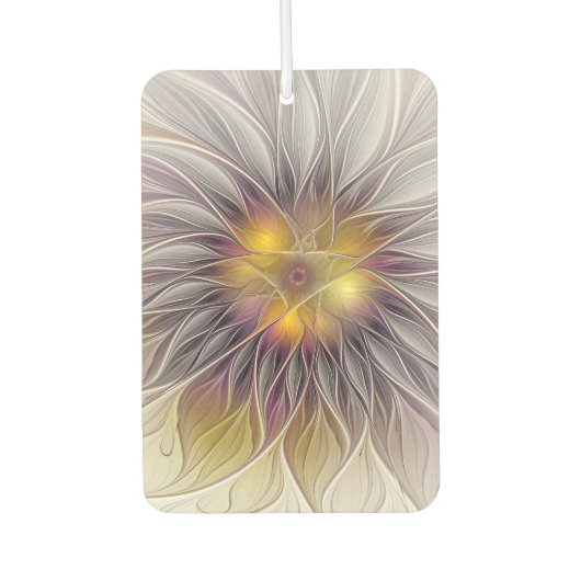 Farbenfrohe Blume, Abstrakt modernes Fraktal Autolufterfrischer (Vorderseite)