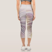 Farbenfrohe Blume, Abstrakt modernes Fraktal Capri Leggings (Rückseite)