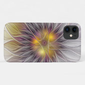 Farbenfrohe Blume, Abstrakt modernes Fraktal Case-Mate iPhone Hülle (Rückseite (Horizontal))