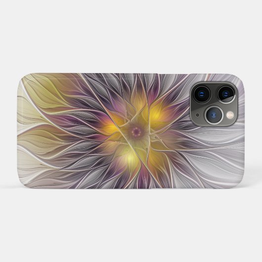 Farbenfrohe Blume, Abstrakt modernes Fraktal Case-Mate iPhone Hülle (Rückseite (Horizontal))