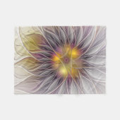 Farbenfrohe Blume, Abstrakt modernes Fraktal Fleecedecke (Vorderseite (Horizontal))