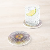 Farbenfrohe Blume, Abstrakt modernes Fraktal Getränkeuntersetzer (Seite)