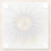 Farbenfrohe Blume, Abstrakt modernes Fraktal Glasuntersetzer (Rückseite)