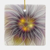 Farbenfrohe Blume, Abstrakt modernes Fraktal Keramikornament (Rückseite)