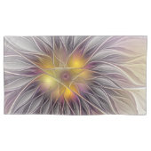 Farbenfrohe Blume, Abstrakt modernes Fraktal Kissenbezug (Vorderseite-Links)