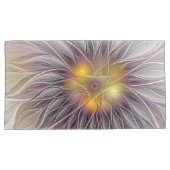 Farbenfrohe Blume, Abstrakt modernes Fraktal Kissenbezug (Vorderseite-Rechts)