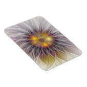 Farbenfrohe Blume, Abstrakt modernes Fraktal Magnet (Rechte Seite)