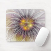 Farbenfrohe Blume, Abstrakt modernes Fraktal Mousepad (Mit Mouse)