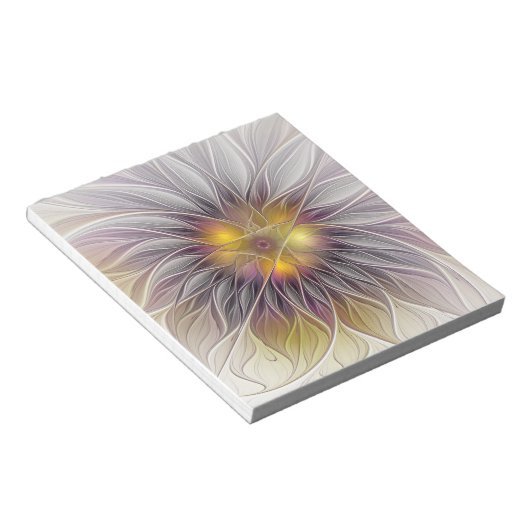 Farbenfrohe Blume, Abstrakt modernes Fraktal Notizblock (angewinkelt)