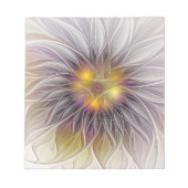 Farbenfrohe Blume, Abstrakt modernes Fraktal Notizblock (Vorderseite)
