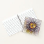 Farbenfrohe Blume, Abstrakt modernes Fraktal Notizblock (Innenseite)