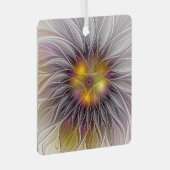 Farbenfrohe Blume, Abstrakt modernes Fraktal Ornament Aus Metall (Vorderseite Rechts)