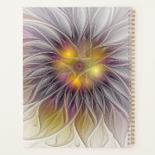 Farbenfrohe Blume, Abstrakt modernes Fraktal Planer (Rückseite)