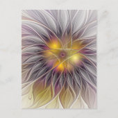 Farbenfrohe Blume, Abstrakt modernes Fraktal Postkarte (Vorderseite)