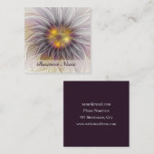 Farbenfrohe Blume, Abstrakt modernes Fraktal Quadratische Visitenkarte (Vorne/Hinten)