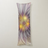 Farbenfrohe Blume, Abstrakt modernes Fraktal Seitenschläferkissen (Rückseite (Vertikal))