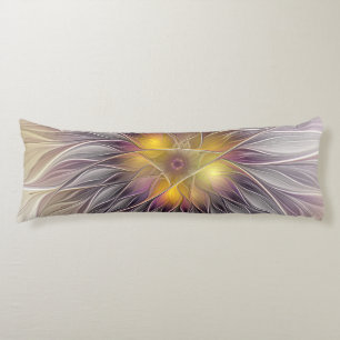 Farbenfrohe Blume, Abstrakt modernes Fraktal Seitenschläferkissen