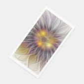 Farbenfrohe Blume, Abstrakt modernes Fraktal Serviette (Ecke)