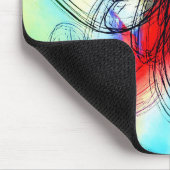 Farbenfrohe Blume Abstrakt Signatur Mousepad (Ecke)