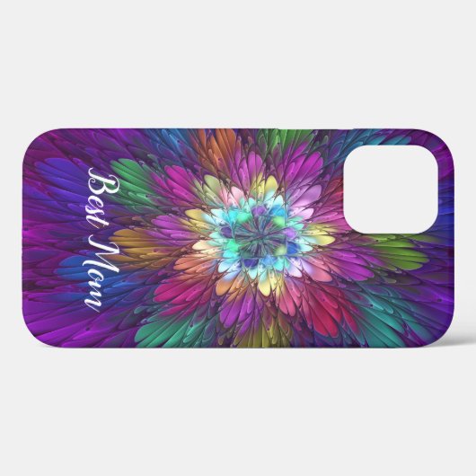 Farbenfrohe Blume Abstraktes Fraktal Case-Mate iPhone Hülle (Rückseite (Horizontal))