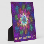 Farbenfrohe Blume Abstraktes Fraktal Fotoplatte (Seite)