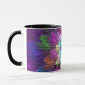 Farbenfrohe Blume Abstraktes Fraktal Tasse (Links)