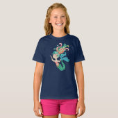 Farbenfrohe Blume an der Meeresküste, Meerjungfrau T-Shirt (Vorne ganz)