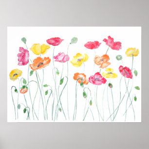 farbenfrohe Blume Aquarellfarbe Poster