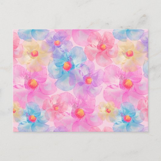 Farbenfrohe Blume Aquarellgarten Postkarte (Vorderseite)