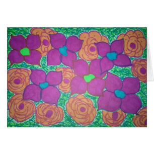 Farbenfrohe Blume Art Grußkarte