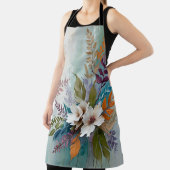 Farbenfrohe Blume auf blaubeige weiße Lavendel Schürze (InSitu)