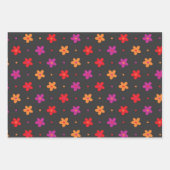 Farbenfrohe Blume auf dunklem Hintergrund Geschenkpapier Set (Vorderseite 2)