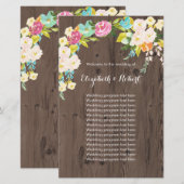 Farbenfrohe Blume auf Imitaten Holz (Vorne/Hinten)