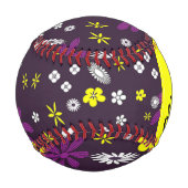 Farbenfrohe Blume auf schwarz Baseball (Rückseite)