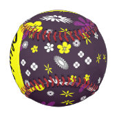 Farbenfrohe Blume auf schwarz Baseball (Vorderseite)