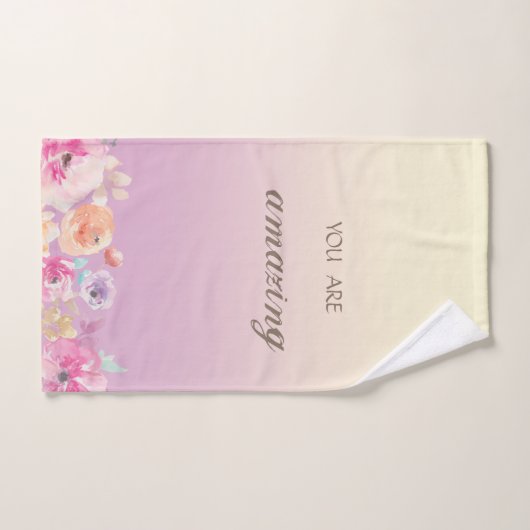 Farbenfrohe Blume Badhandtuch Set (Handtuch)