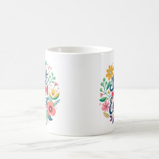 Farbenfrohe Blume Beste Mama je Kaffeetasse (Mittel)